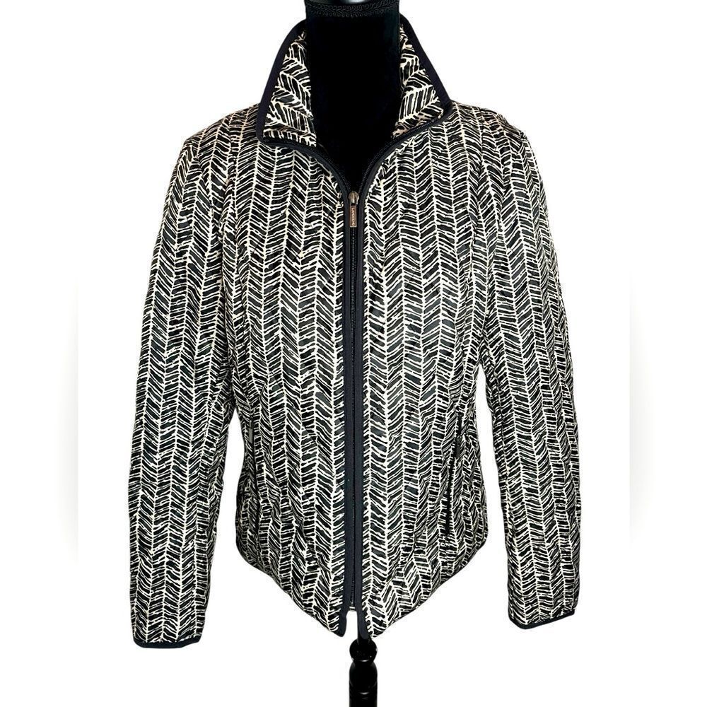 LANDS END‎ PRINTED QUILTED PRIMA LOFT ZIP WINTER COLD WEATHER COAT WOMENS SIZE M